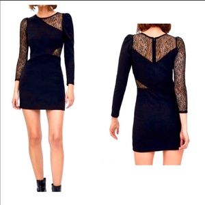 Zara - TRF Black Contrast Lace Dress